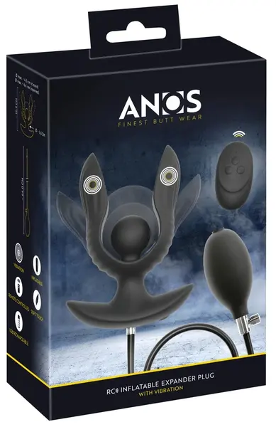 ANOS RC vibrirajući silikonski čep na naduvavanje, proširiv, crni, 10.9 cm