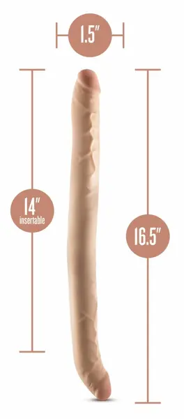 Blush Dr. Skin Plus dvostrani fleksibilni dildo od 42 cm u bež boji