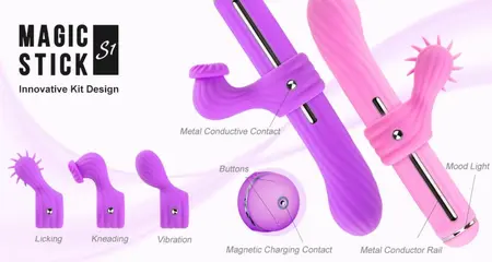 OTOUCH Magic Stick Intimate Wand Purple with 3 Attachments & Heating