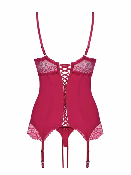 Rosalyne Red Corset Set - Adjustable Padded Model with Thong