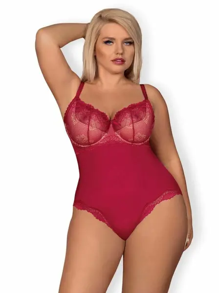 Rosalyne Intimate Wear Teddy Red - Adjustable Lace Bodysuit 2XL