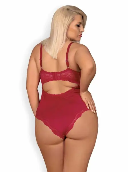 Rosalyne Intimate Wear Teddy Red - Adjustable Lace Bodysuit 2XL
