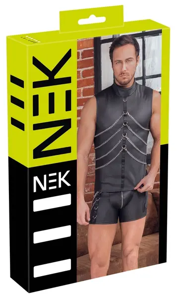 NEK muška mat majica bez rukava XL sa lancima i podignutom kragnom