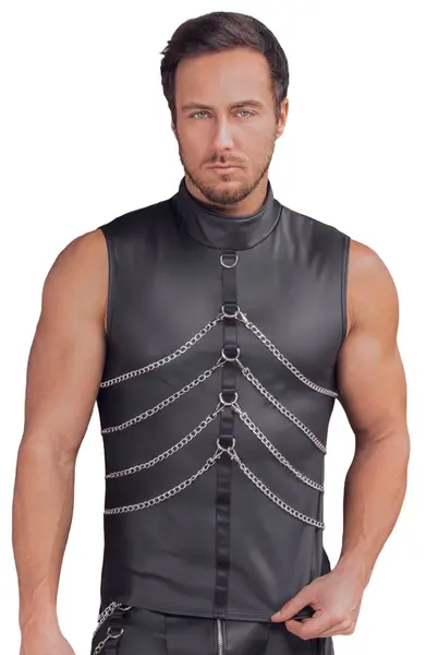 NEK muška mat majica bez rukava XL sa lancima i podignutom kragnom