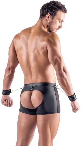Svenjoyment Bondage pantalone S crna mat mreža sa odvojivim lisicama