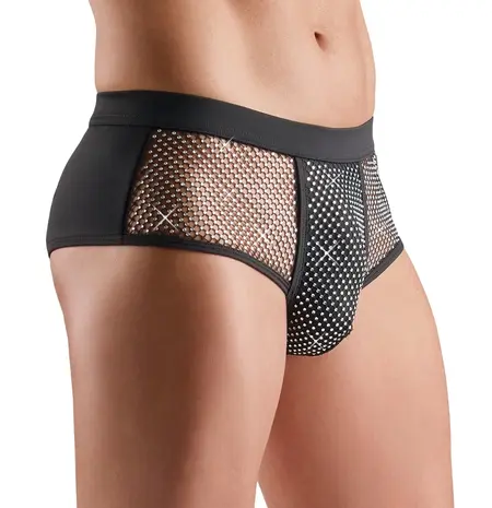 Svenjoyment muške svetlucave crne pantalone XL, sjajni prednji deo i rastegljivi kroj