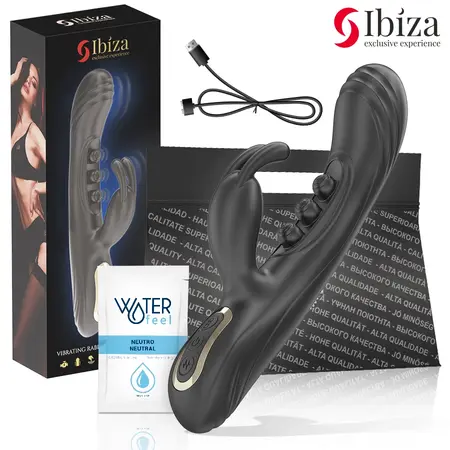 IBIZA Vibrating Rabbit Dual Motor Pulsating System Purple 225mm