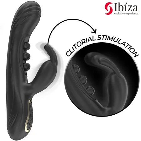 IBIZA Vibrating Rabbit Dual Motor Pulsating System Purple 225mm