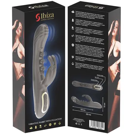IBIZA Vibrating Rabbit Dual Motor Pulsating System Purple 225mm
