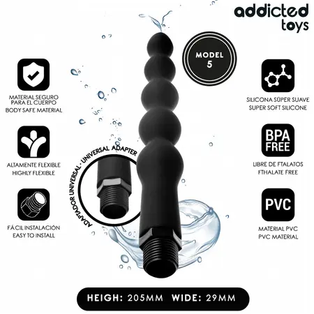 Addicted Toys Model 5 tuš za intimnu higijenu sa univerzalnim adapterom 205mm