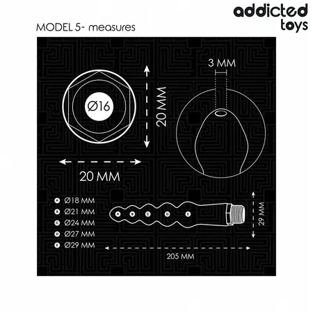 Addicted Toys Model 5 tuš za intimnu higijenu sa univerzalnim adapterom 205mm