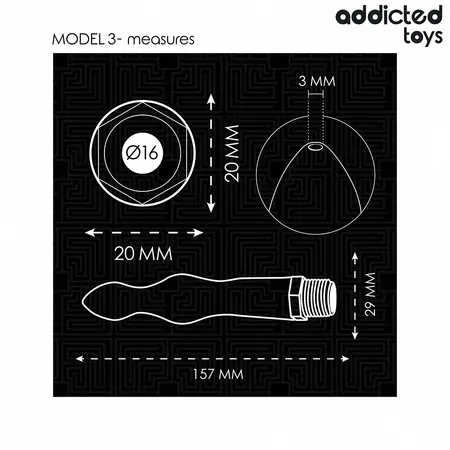Addicted Toys Model 3 intimni tuš sa univerzalnim adapterom 157mm