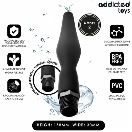 Addicted Toys Model 2 tuš za intimnu higijenu sa univerzalnim adapterom 158mm