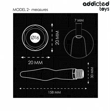 Addicted Toys Model 2 tuš za intimnu higijenu sa univerzalnim adapterom 158mm
