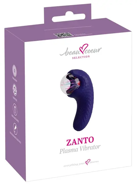 beau coeur Zanto Plasma dvostrani vibrator sa svetlećom staklenom kuglom, 13.3 cm