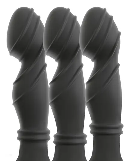 ANOS Vibrating Prostate Plug with Moving Rings, Black, 16.3 cm