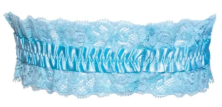 Cottelli Accessories čipkana podvezica u plavoj boji sa satenskom mašnicom 5.5cm