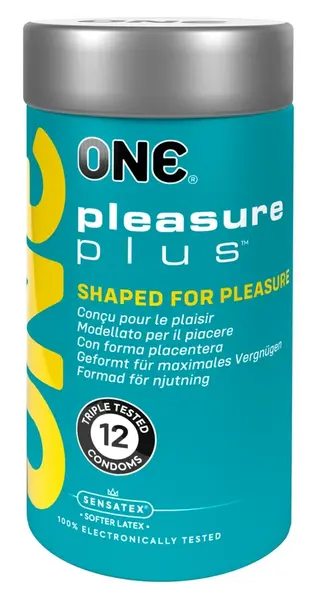ONE Pleasure Plus kondomi od lateksa sa naprednim anatomskim oblikom, pakovanje od 12 komada