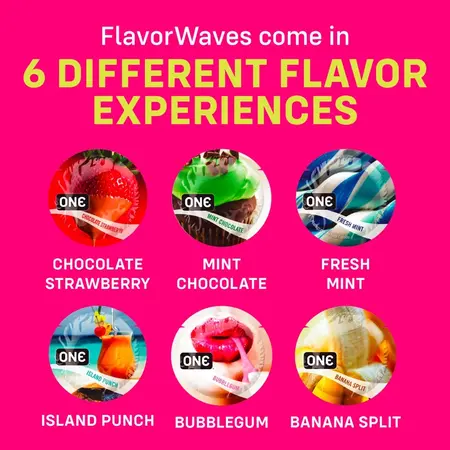 ONE Flavor Waves pakovanje od 12 veganskih aromatizovanih kondoma