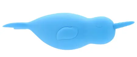 Unihorn Narwhal dvostrani silikonski intimni stimulator, plavi, 14.3 cm