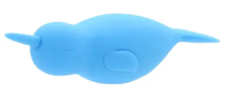 Unihorn Narwhal dvostrani silikonski intimni stimulator, plavi, 14.3 cm
