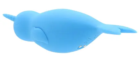 Unihorn Narwhal dvostrani silikonski intimni stimulator, plavi, 14.3 cm