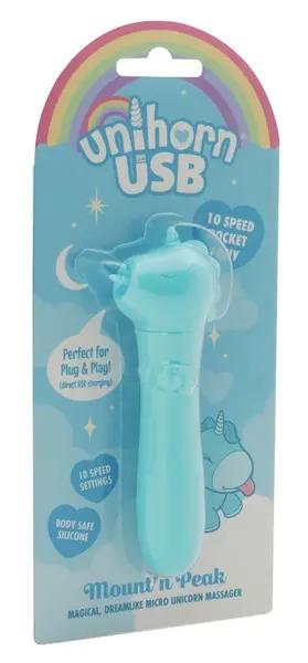 UNIHORN Mount'n Peak mini vibrator sa USB punjenjem od silikona 14.3 cm