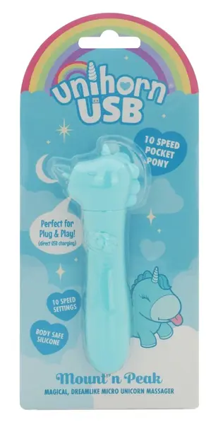 UNIHORN Mount'n Peak mini vibrator sa USB punjenjem od silikona 14.3 cm