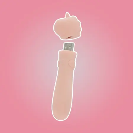 Unihorn USB Heart Throb mini intimni masažer, 10 modova, roze, 14,3 cm