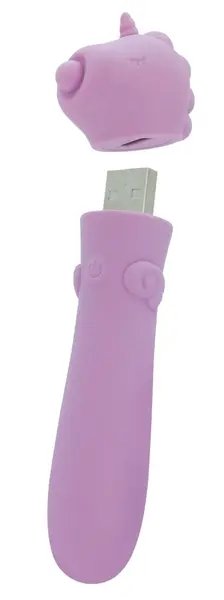 Unihorn USB Karma Lilac mini intimni masažer, nežni silikon, 14.3 cm