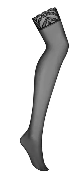Obsessive Lecille Black Stockings S/M with Wide Lace Top