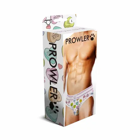 Prowler Briefs Candy Hearts - Soft Poly-Elastane, Two-Tone Waistband L