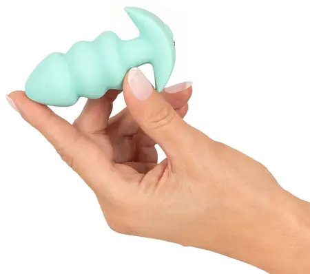 Cuties Vibrating Mini Plug Green, kompaktni silikonski intimni sistem sa USB punjenjem