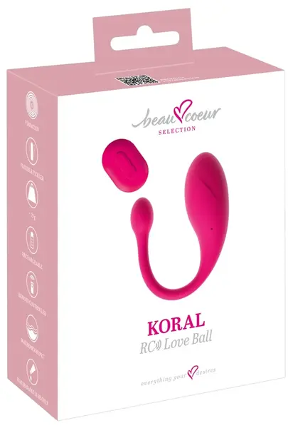 beau coeur KORAL RC vibrirajući trenažer za karlično dno 20 cm roze silikon