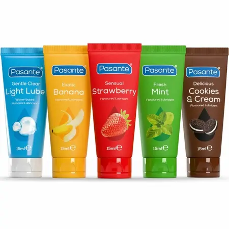 Pasante Set Lubrikanata Različitih Ukusa 5x15ml - Na Bazi Vode, Veganski