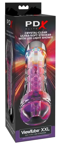 PDX Elite ViewTube XXL Prozirni LED Intimni Uređaj, Transparentan 27.3cm