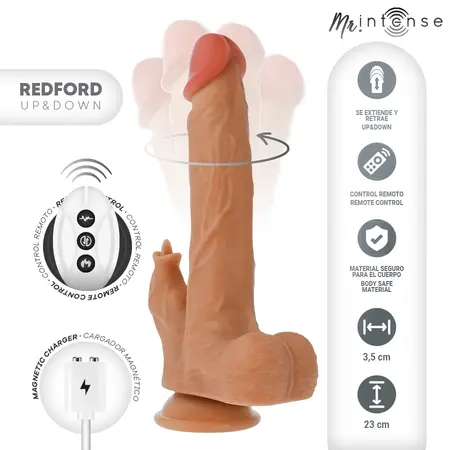 MR Intense Redford daljinski upravljiv model sa potiskivanjem, 23cm, crveni silikon