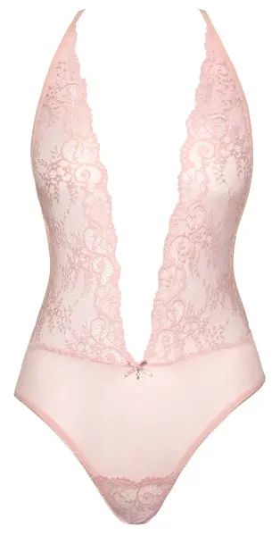 Kissable Body Roze S/M - Elegantan Čipkani Bodysuit sa Podesivim Trakama