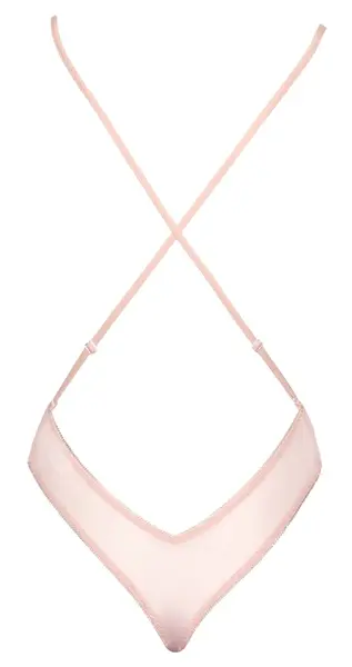 Kissable Body Roze S/M - Elegantan Čipkani Bodysuit sa Podesivim Trakama