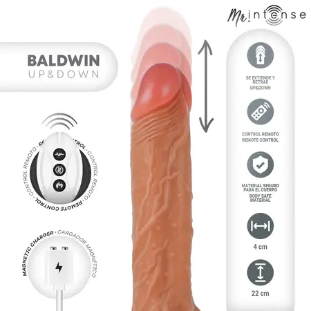 MR INTENSE Baldwin intimna masina sa daljinskim upravljanjem 22 cm silikon crna