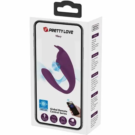 Pretty Love Shey intimni stimulator sa dvostrukim delovanjem i upravljanjem preko aplikacije u ljubičastoj boji