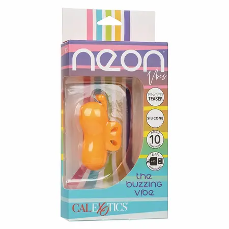 CalExotics Neon Vibes Orange ergonomski stimulator za prst sa 10 modova vibracije vodootporan