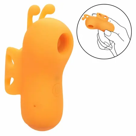 CalExotics Neon Vibes Orange ergonomski stimulator za prst sa 10 modova vibracije vodootporan