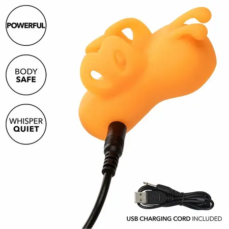 CalExotics Neon Vibes Orange ergonomski stimulator za prst sa 10 modova vibracije vodootporan