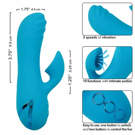 CalExotics Sunset Beach Seducer plavi vibrator sa dvostrukim delovanjem na punjenje