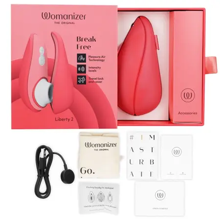 Womanizer Liberty 2 Pink, kompaktni stimulator sa vazdušnim talasima, 8 modova rada