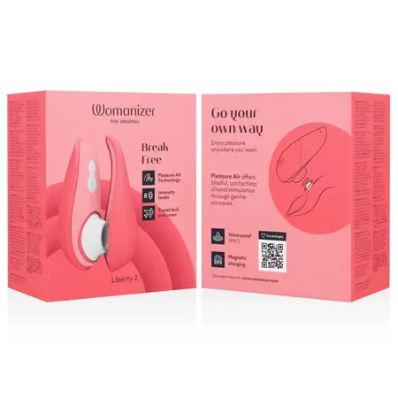 Womanizer Liberty 2 Pink, kompaktni stimulator sa vazdušnim talasima, 8 modova rada