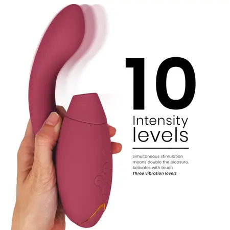 Womanizer Duo 2 Bordeaux intimni stimulator sa dvostrukim delovanjem, vodootporan, silikon