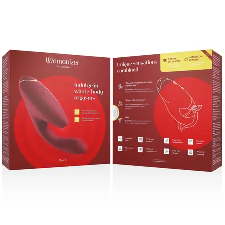 Womanizer Duo 2 Bordeaux intimni stimulator sa dvostrukim delovanjem, vodootporan, silikon