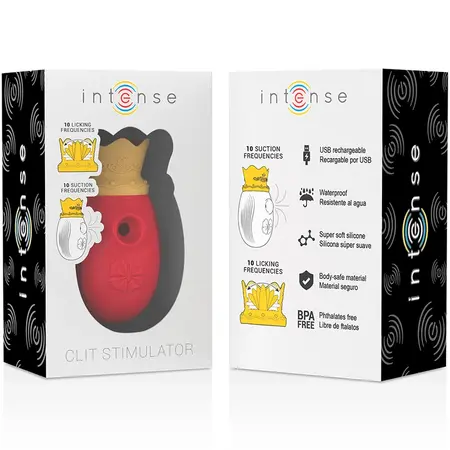 INTENSE Red intimni stimulator sa 10 modova talasa i lizanja vodootporan USB